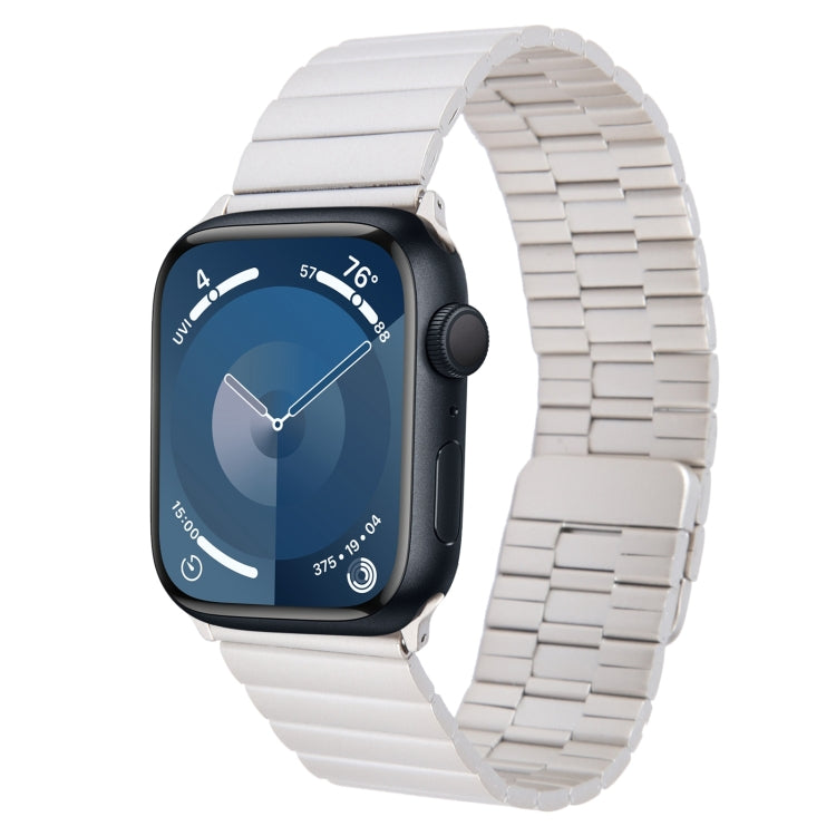 For Apple Watch Series 9 45mm Bamboo Stainless Steel Magnetic Watch Band(Starlight) - free shipping - PMC TechLife - Order now!