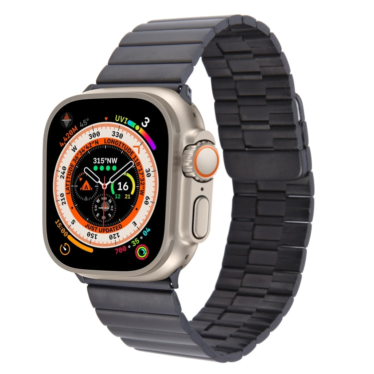 For Apple Watch Ultra 49mm Bamboo Stainless Steel Magnetic Watch Band(Black) - free shipping - PMC TechLife - Order now!