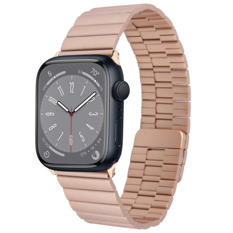 For Apple Watch Series 8 41mm Bamboo Stainless Steel Magnetic Watch Band(Rose Gold) - free shipping - PMC TechLife - Order now!