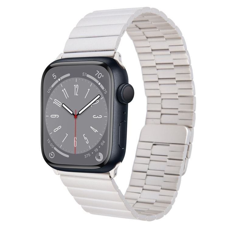 For Apple Watch Series 8 41mm Bamboo Stainless Steel Magnetic Watch Band(Starlight) - free shipping - PMC TechLife - Order now!