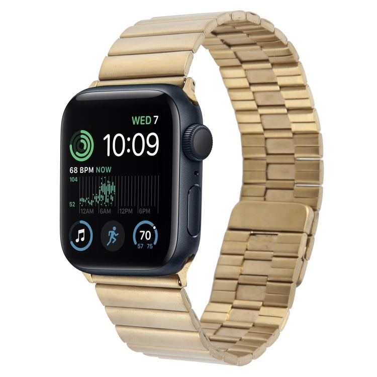 For Apple Watch SE 2022 44mm Bamboo Stainless Steel Magnetic Watch Band(Gold) - free shipping - PMC TechLife - Order now!
