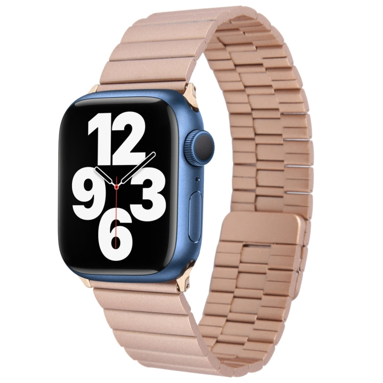 For Apple Watch SE 44mm Bamboo Stainless Steel Magnetic Watch Band(Rose Gold) - free shipping - PMC TechLife - Order now!