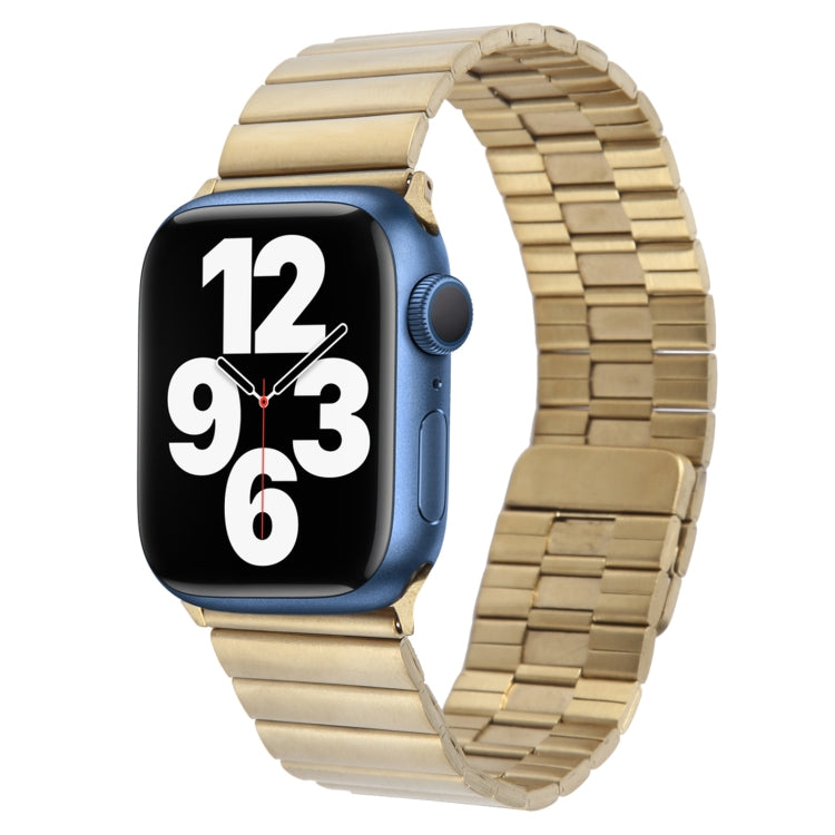 For Apple Watch SE 44mm Bamboo Stainless Steel Magnetic Watch Band(Gold) - free shipping - PMC TechLife - Order now!