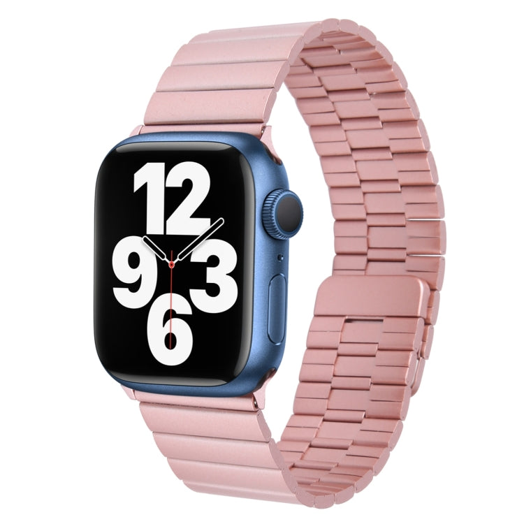 For Apple Watch SE 44mm Bamboo Stainless Steel Magnetic Watch Band(Pink) - free shipping - PMC TechLife - Order now!