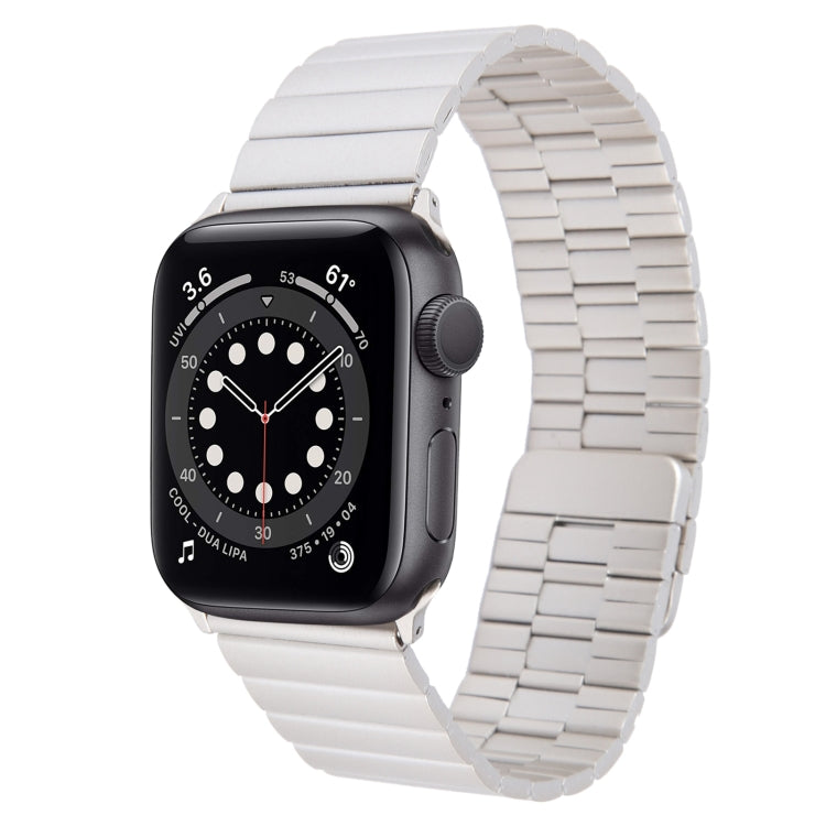 For Apple Watch Series 6 40mm Bamboo Stainless Steel Magnetic Watch Band(Starlight) - free shipping - PMC TechLife - Order now!