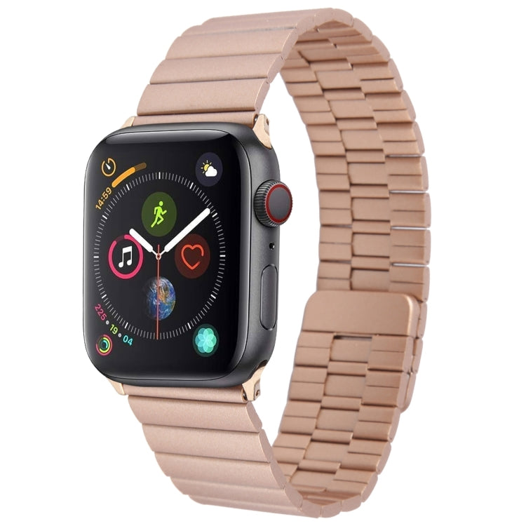 For Apple Watch Series 4 44mm Bamboo Stainless Steel Magnetic Watch Band(Rose Gold) - free shipping - PMC TechLife - Order now!