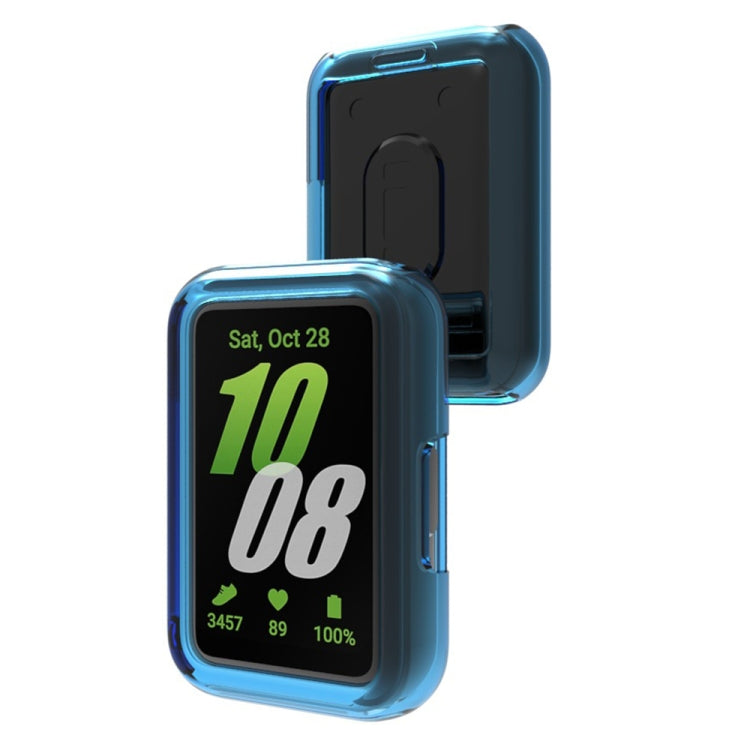 For Samsung Galaxy Fit 3 Half Pack Hollow TPU Watch Protective Case(Transparent Blue) - Watch Cases by PMC TechLife | Online Shopping South Africa | PMC TechLife