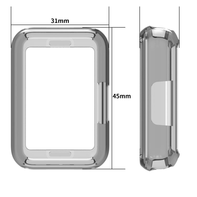 For Samsung Galaxy Fit 3 Half Pack Hollow TPU Watch Protective Case(Transparent Orange) - Watch Cases by PMC TechLife | Online Shopping South Africa | PMC TechLife
