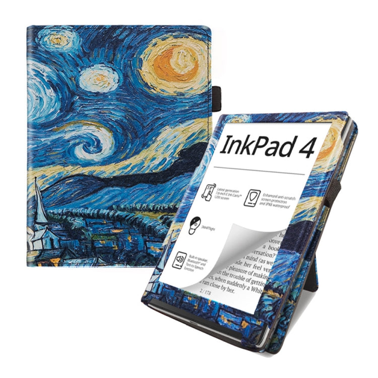 For Pocketbook InkPad Color 2 / 3 Painted Calfskin Smart Leather Tablet Case(Starry Sky) - Others by PMC TechLife | Online Shopping South Africa | PMC TechLife | Buy Now Pay Later Mobicred