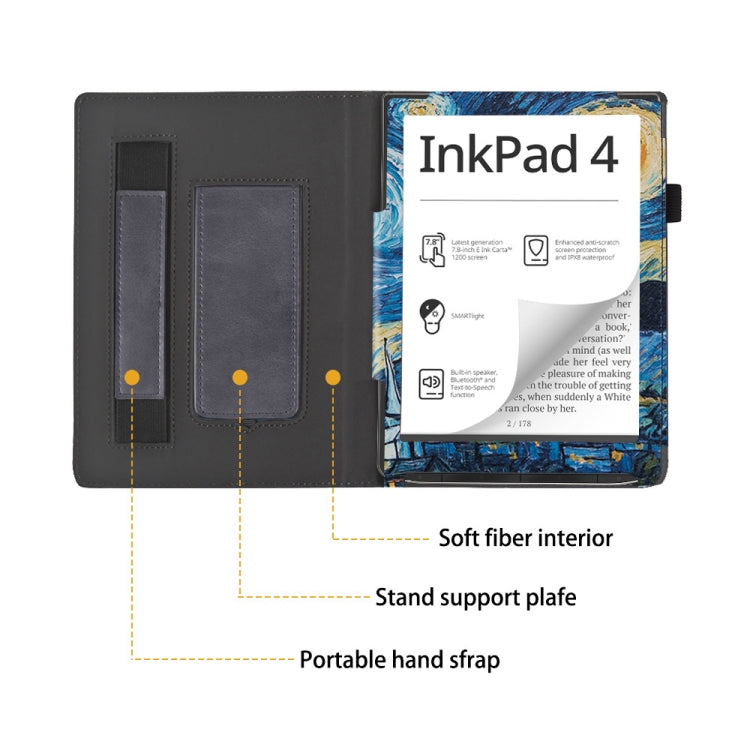 For Pocketbook InkPad Color 2 / 3 Painted Calfskin Smart Leather Tablet Case(Starry Sky) - Others by PMC TechLife | Online Shopping South Africa | PMC TechLife | Buy Now Pay Later Mobicred