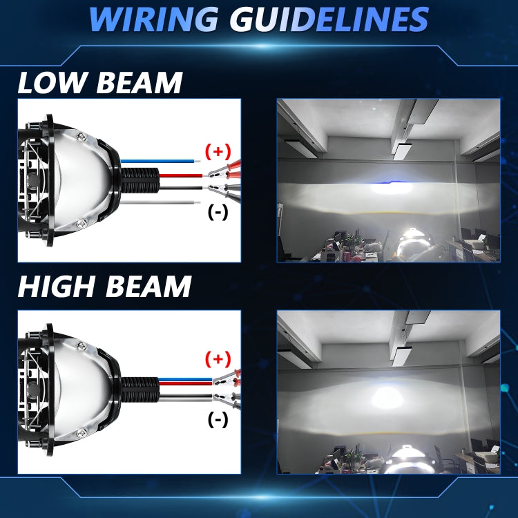 T02 1 Pair 2.5 inch Car Bifocal LED Lens Headlight, Left Driving(Black) - LED Headlamps by PMC TechLife | Online Shopping South Africa | PMC TechLife | Buy Now Pay Later Mobicred