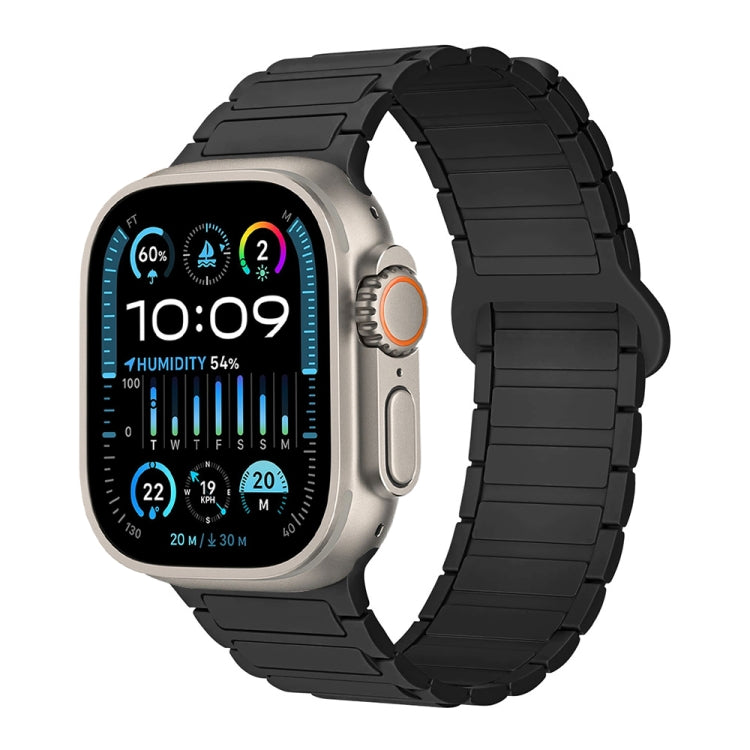 For Apple Watch Ultra 2 49mm I-Shaped Magnetic Silicone Watch Band(Black) - Watch Bands by PMC TechLife | Online Shopping South Africa | PMC TechLife | Buy Now Pay Later Mobicred