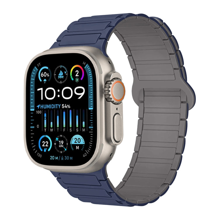 For Apple Watch Ultra 2 49mm I-Shaped Magnetic Silicone Watch Band(Indigo Gray) - Watch Bands by PMC TechLife | Online Shopping South Africa | PMC TechLife