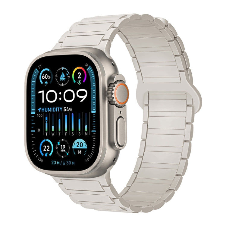 For Apple Watch Ultra 2 49mm I-Shaped Magnetic Silicone Watch Band(Starlight) - Watch Bands by PMC TechLife | Online Shopping South Africa | PMC TechLife