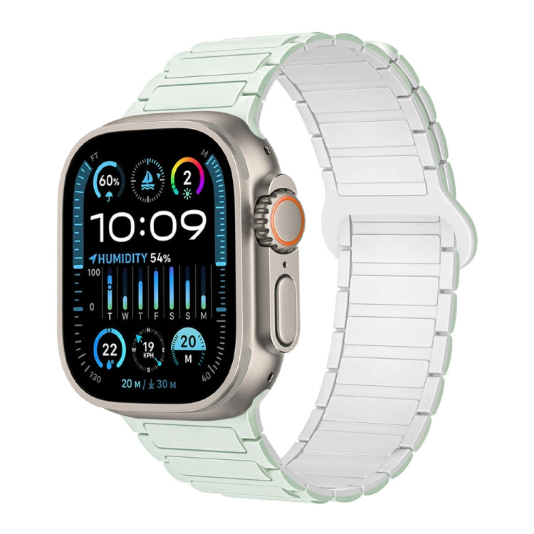 For Apple Watch Ultra 2 49mm I-Shaped Magnetic Silicone Watch Band(Mint White) - Watch Bands by PMC TechLife | Online Shopping South Africa | PMC TechLife