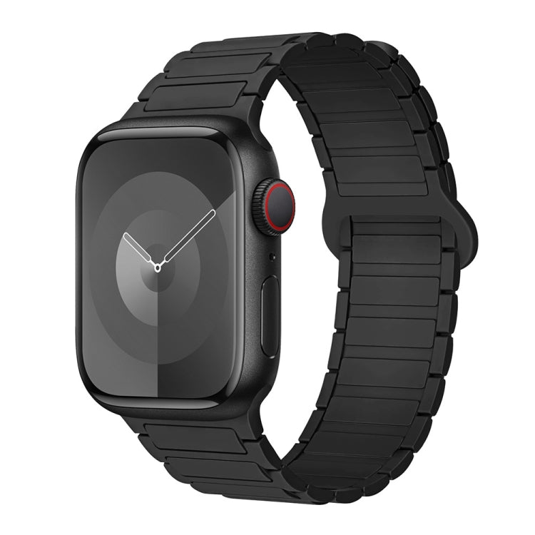For Apple Watch Series 6 44mm I-Shaped Magnetic Silicone Watch Band(Black) - Watch Bands by PMC TechLife | Online Shopping South Africa | PMC TechLife