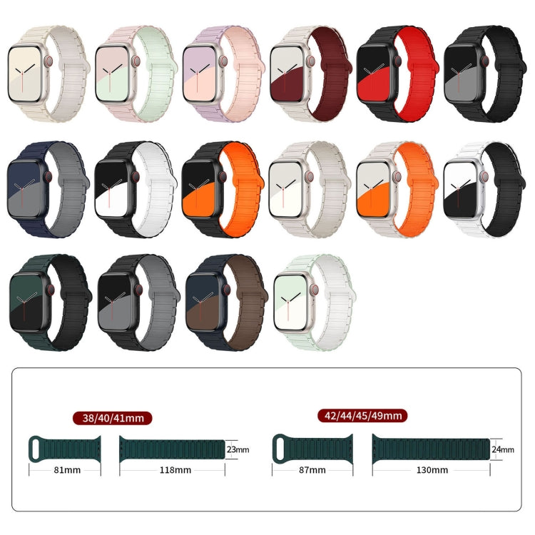 For Apple Watch Series 3 38mm I-Shaped Magnetic Silicone Watch Band(Pink Mint) - Watch Bands by PMC TechLife | Online Shopping South Africa | PMC TechLife