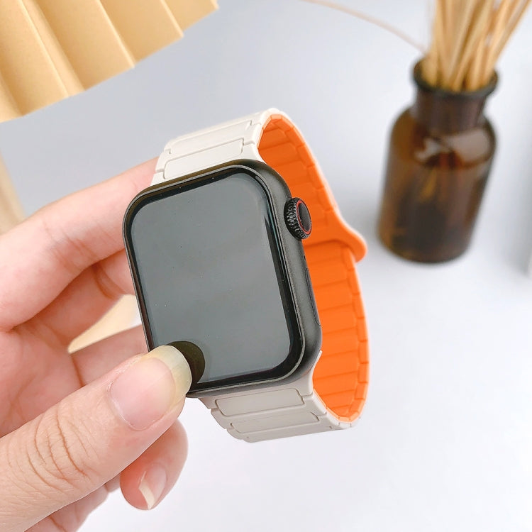 For Apple Watch SE 40mm I-Shaped Magnetic Silicone Watch Band(Black Red) - Watch Bands by PMC TechLife | Online Shopping South Africa | PMC TechLife