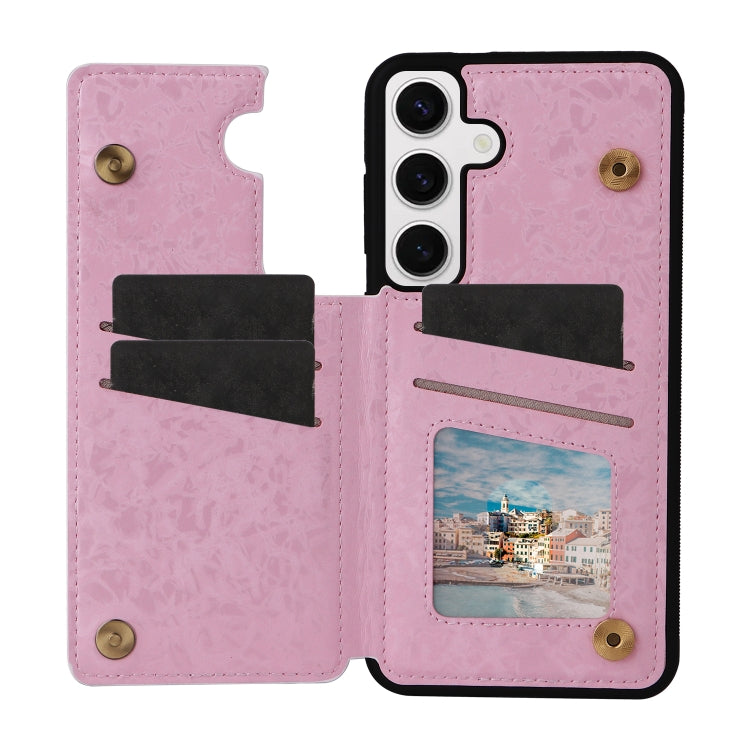 For Samsung Galaxy S25 5G Printed Double Buckle RFID Anti-theft Phone Case(Blossoming Flowers) - Galaxy S25 5G Cases by PMC Jewellery | Online Shopping South Africa | PMC Jewellery | Buy Now Pay Later Mobicred