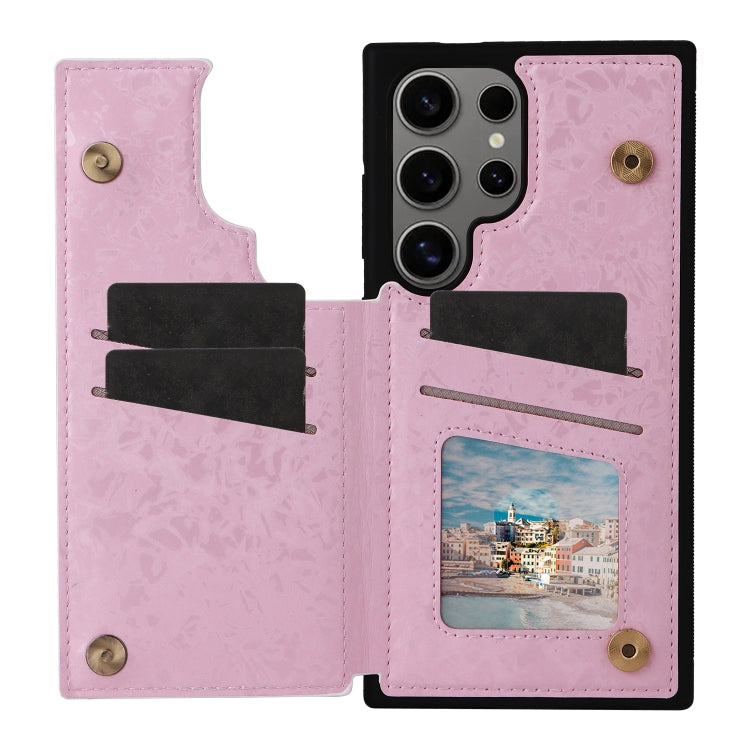For Samsung Galaxy S25 Ultra 5G Printed Double Buckle RFID Anti-theft Phone Case(Pastoral Rose) - Galaxy S25 Ultra 5G Cases by PMC TechLife | Online Shopping South Africa | PMC TechLife | Buy Now Pay Later Mobicred