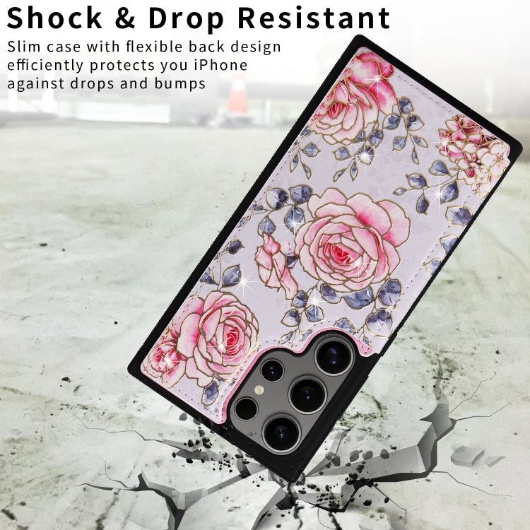 For Samsung Galaxy S25 Ultra 5G Printed Double Buckle RFID Anti-theft Phone Case(Pastoral Rose) - Galaxy S25 Ultra 5G Cases by PMC TechLife | Online Shopping South Africa | PMC TechLife | Buy Now Pay Later Mobicred