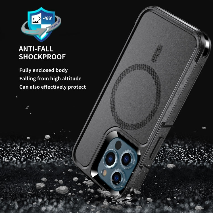 For iPhone 13 Pro RedPepper Armor Magsafe PC Hybrid TPU Phone Case(Black) - free shipping - PMc TechLife - Order now!