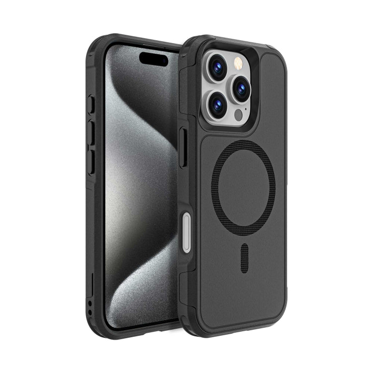 For iPhone 16 Pro RedPepper Armor Magsafe PC Hybrid TPU Phone Case(Black) - free shipping - PMC TechLife - Order now!