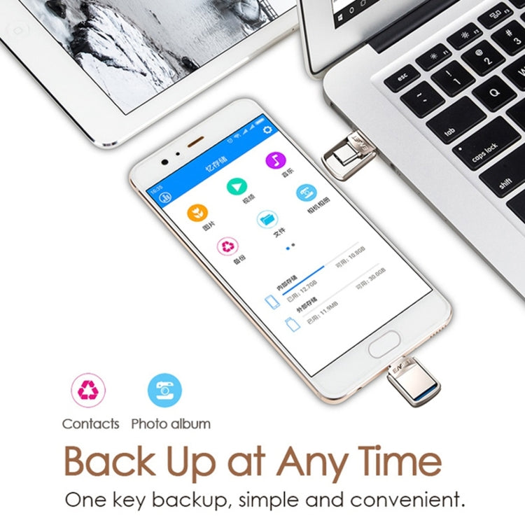 EAGET 64G USB 3.1 + Type-C / USB-C  Interface Metal Twister Flash U Disk, with Micro USB OTG Adapter - free shipping - PMC Jewellery - Order now!