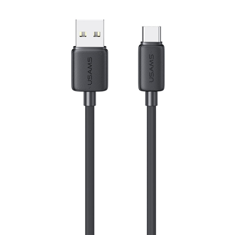 USAMS US-SJ688 USB to USB-C / Type-C 3A Striped Fast Charge Data Cable, Length:1m(Black) - free shipping - PMc TechLife - Order now!