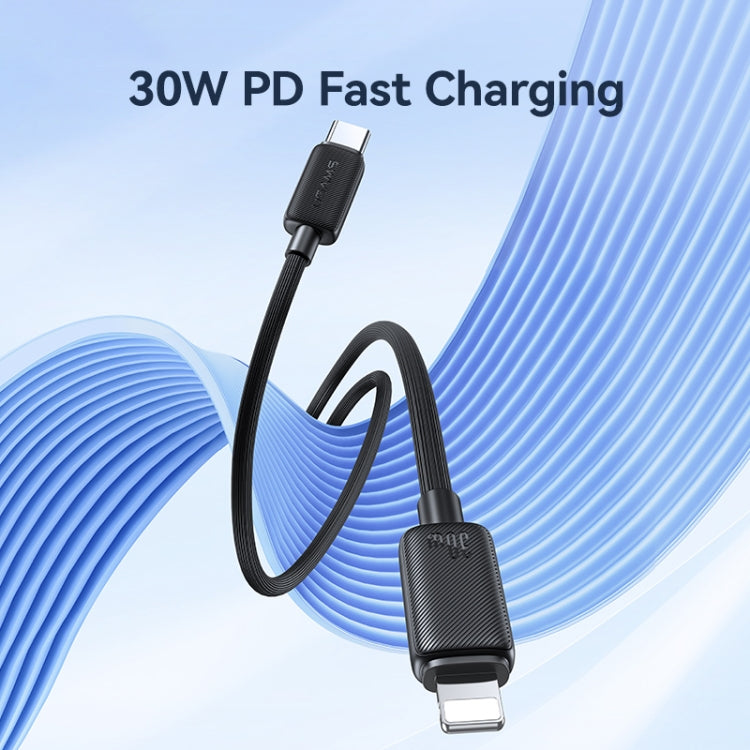 USAMS US-SJ697 USB-C / Type-C to 8 Pin 30W Striped Fast Charge Data Cable, Length:2m(Blue) - free shipping - PMC Jewellery - Order now!