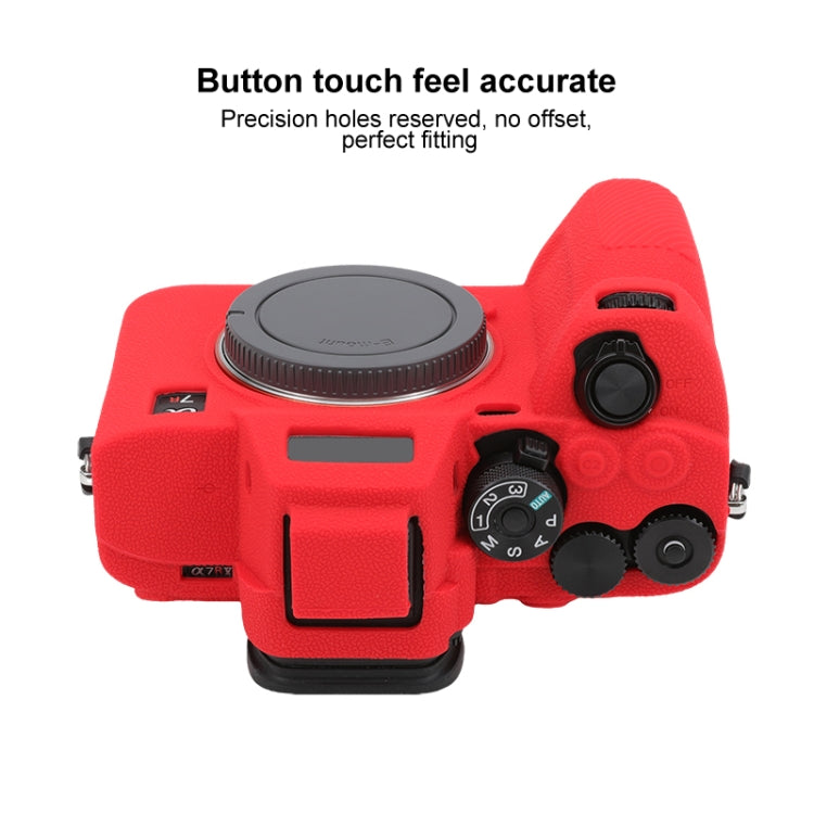 For Sony ILCE7RM5 / A7R5 Litchi Texture Soft Silicone Protective Case(Red) - Protective Case by PMC TechLife | Online Shopping South Africa | PMC TechLife