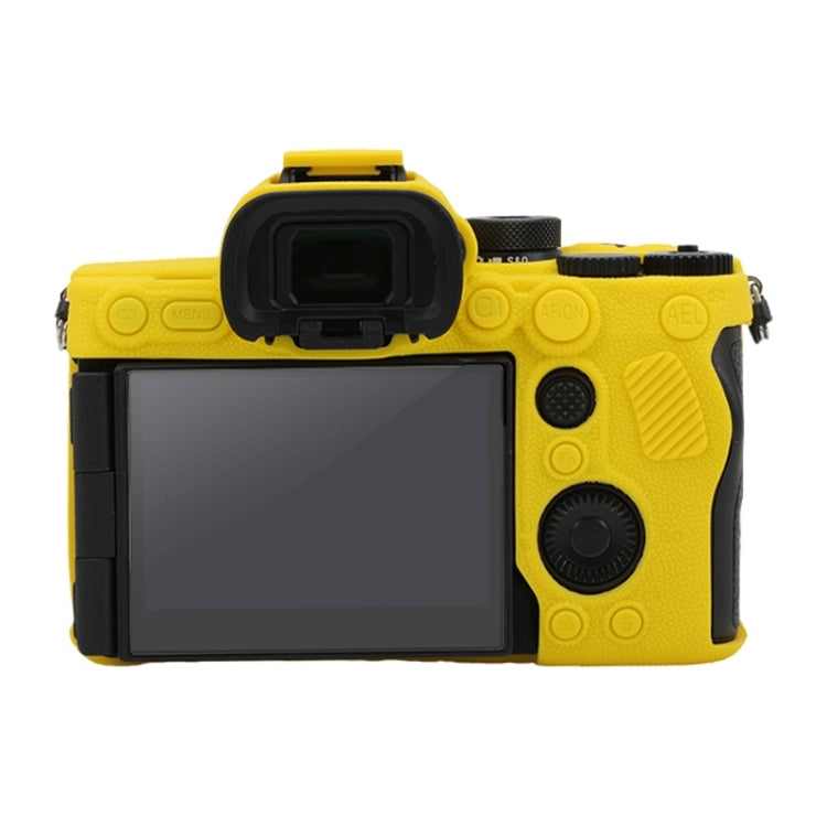 For Sony ILCE7RM5 / A7R5 Litchi Texture Soft Silicone Protective Case(Yellow) - Protective Case by PMC TechLife | Online Shopping South Africa | PMC TechLife | Buy Now Pay Later Mobicred