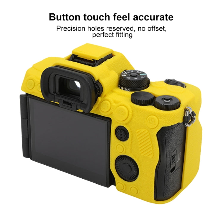 For Sony ILCE7RM5 / A7R5 Litchi Texture Soft Silicone Protective Case(Yellow) - Protective Case by PMC TechLife | Online Shopping South Africa | PMC TechLife | Buy Now Pay Later Mobicred