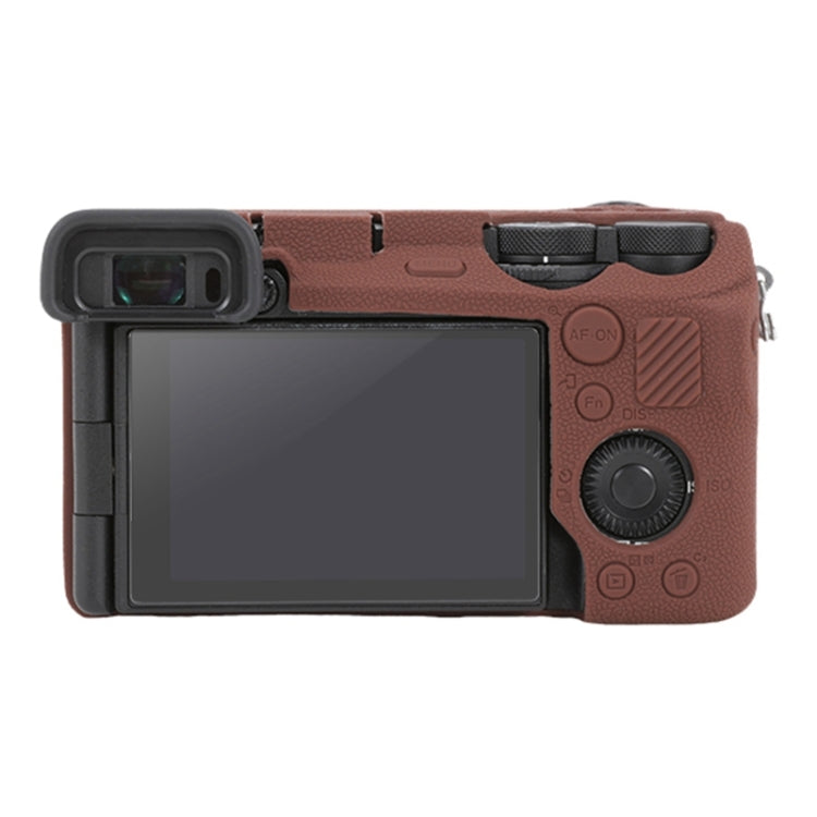 For Sony ILCE-6700 / A6700 Litchi Texture Soft Silicone Protective Case(Coffee) - free shipping - PMC TechLife - Order now!