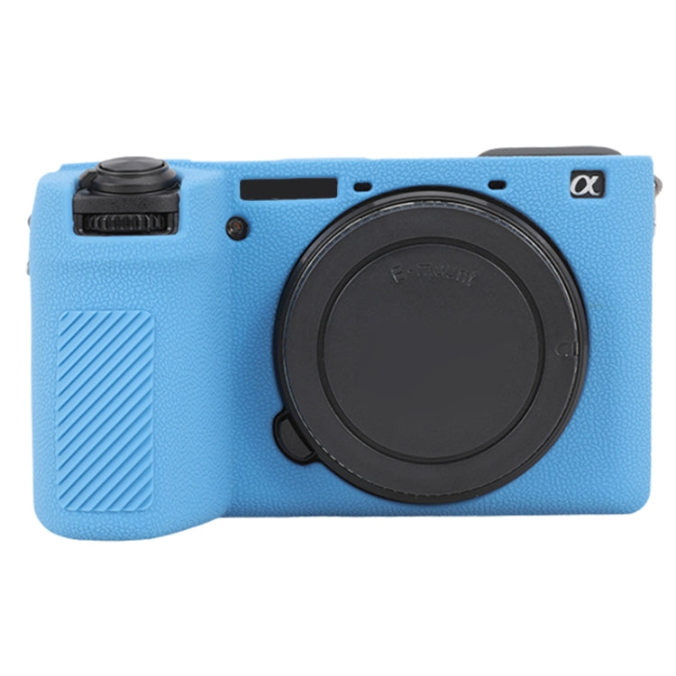For Sony ILCE-6700 / A6700 Litchi Texture Soft Silicone Protective Case(Blue) - Protective Case by PMC TechLife | Online Shopping South Africa | PMC TechLife | Buy Now Pay Later Mobicred