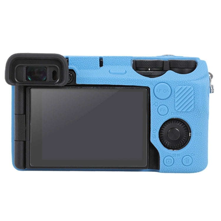 For Sony ILCE-6700 / A6700 Litchi Texture Soft Silicone Protective Case(Blue) - Protective Case by PMC TechLife | Online Shopping South Africa | PMC TechLife | Buy Now Pay Later Mobicred