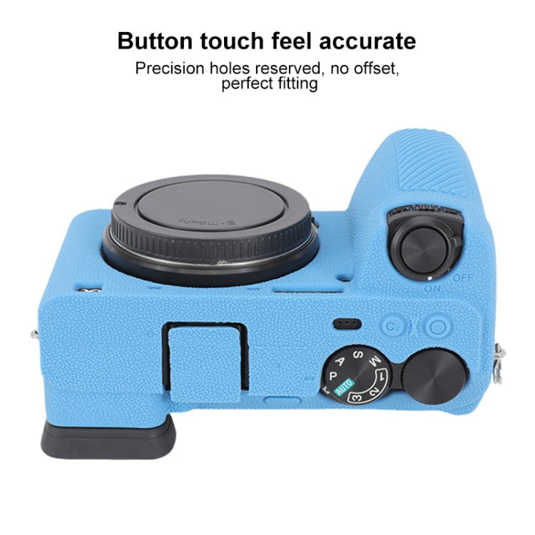 For Sony ILCE-6700 / A6700 Litchi Texture Soft Silicone Protective Case(Blue) - Protective Case by PMC TechLife | Online Shopping South Africa | PMC TechLife | Buy Now Pay Later Mobicred