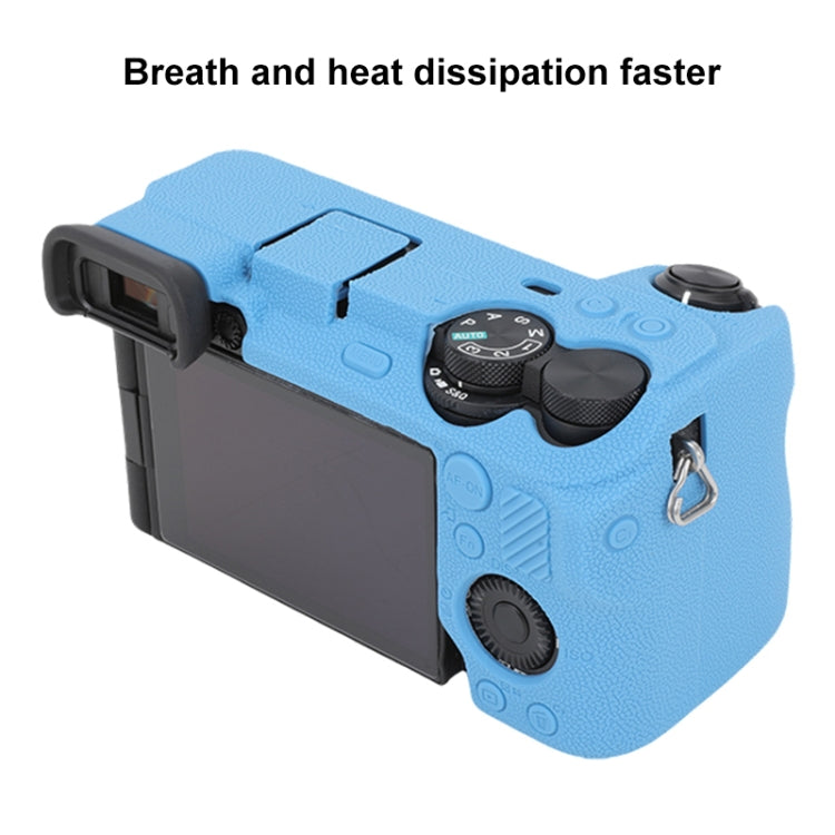 For Sony ILCE-6700 / A6700 Litchi Texture Soft Silicone Protective Case(Blue) - Protective Case by PMC TechLife | Online Shopping South Africa | PMC TechLife | Buy Now Pay Later Mobicred