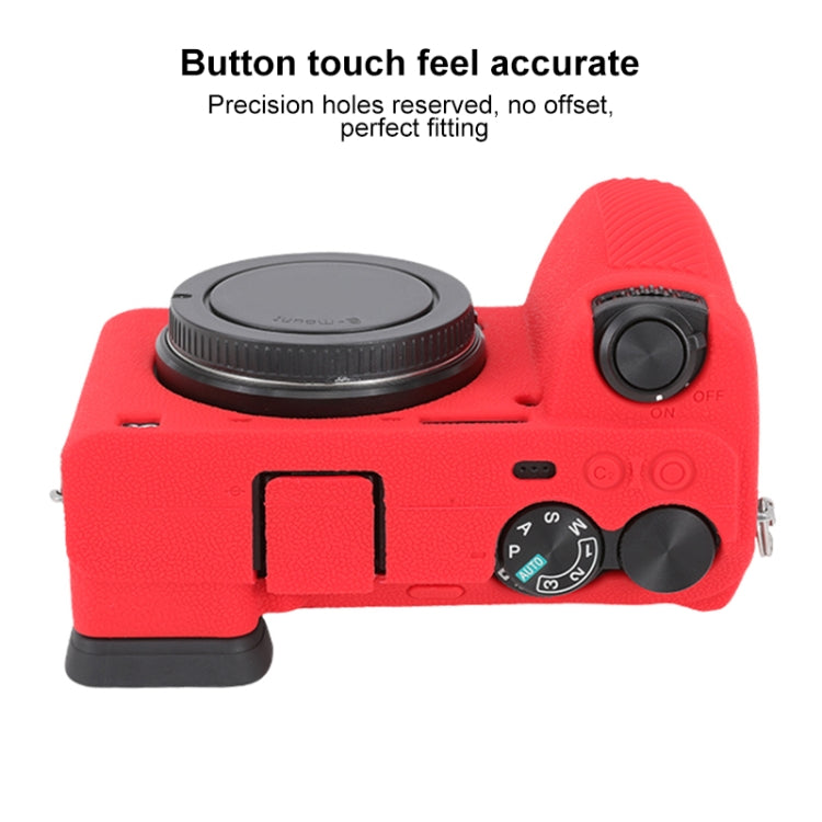 For Sony ILCE-6700 / A6700 Litchi Texture Soft Silicone Protective Case(Red) - Protective Case by PMC TechLife | Online Shopping South Africa | PMC TechLife