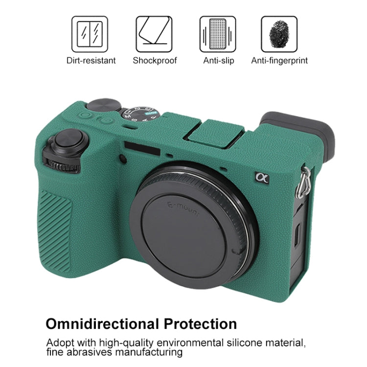 For Sony ILCE-6700 / A6700 Litchi Texture Soft Silicone Protective Case(Green) - Protective Case by PMC TechLife | Online Shopping South Africa | PMC TechLife