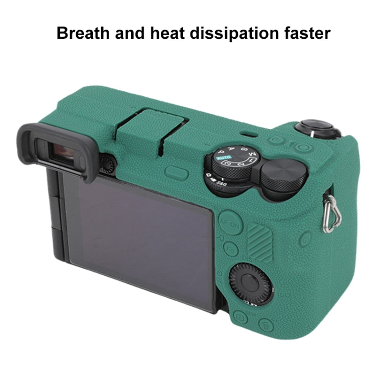 For Sony ILCE-6700 / A6700 Litchi Texture Soft Silicone Protective Case(Green) - Protective Case by PMC TechLife | Online Shopping South Africa | PMC TechLife