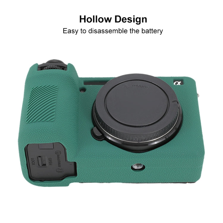 For Sony ILCE-6700 / A6700 Litchi Texture Soft Silicone Protective Case(Green) - Protective Case by PMC TechLife | Online Shopping South Africa | PMC TechLife