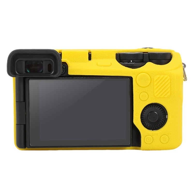 For Sony ILCE-6700 / A6700 Litchi Texture Soft Silicone Protective Case(Yellow) - Protective Case by PMC TechLife | Online Shopping South Africa | PMC TechLife | Buy Now Pay Later Mobicred