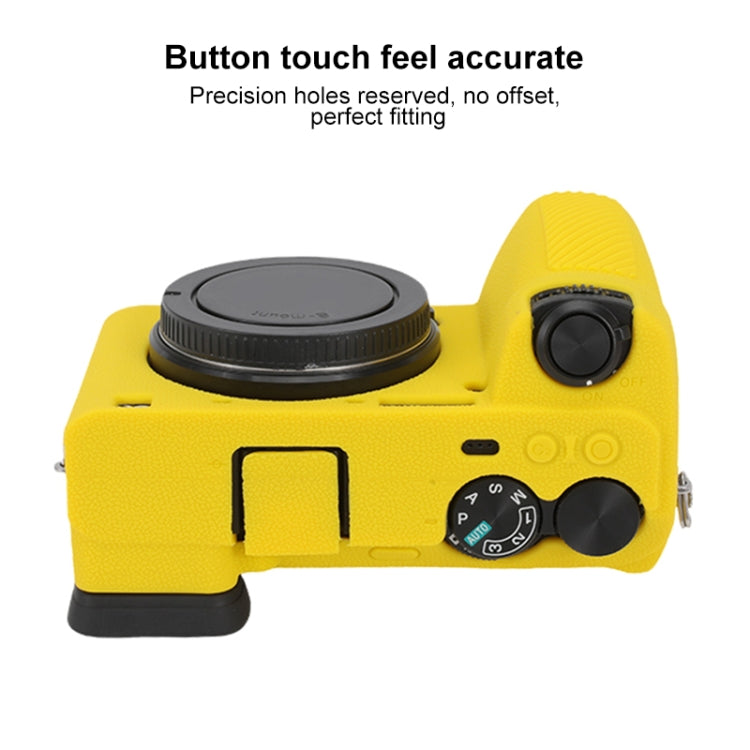 For Sony ILCE-6700 / A6700 Litchi Texture Soft Silicone Protective Case(Yellow) - Protective Case by PMC TechLife | Online Shopping South Africa | PMC TechLife | Buy Now Pay Later Mobicred