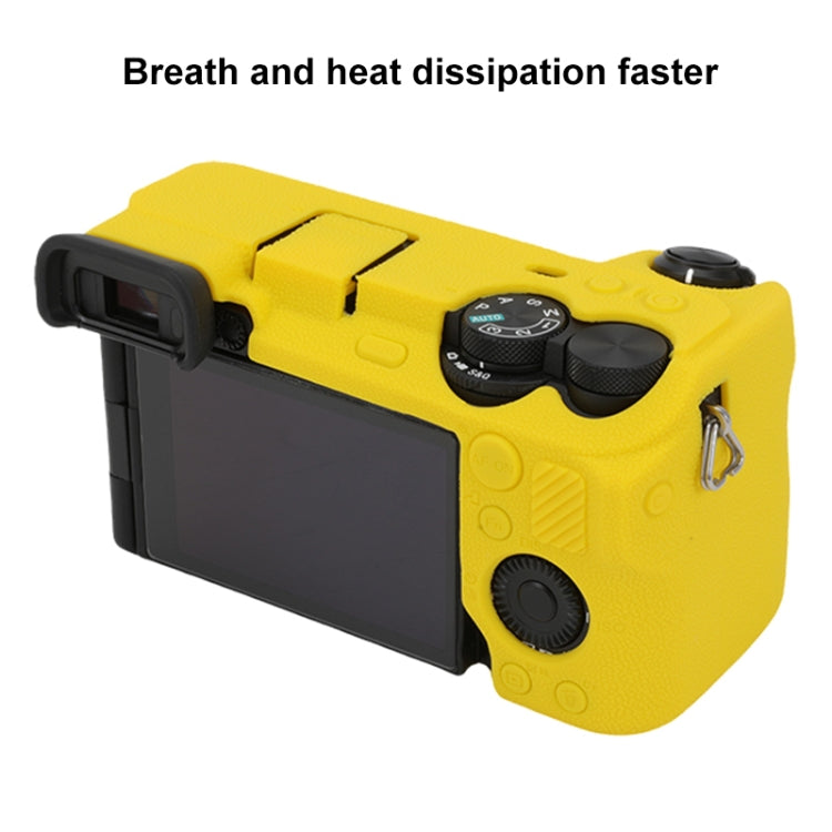 For Sony ILCE-6700 / A6700 Litchi Texture Soft Silicone Protective Case(Yellow) - Protective Case by PMC TechLife | Online Shopping South Africa | PMC TechLife | Buy Now Pay Later Mobicred