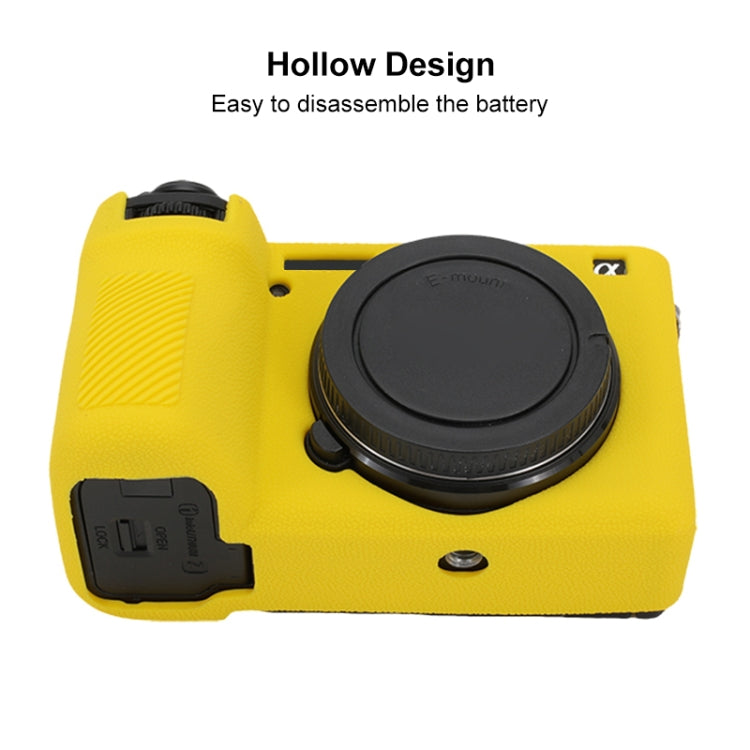 For Sony ILCE-6700 / A6700 Litchi Texture Soft Silicone Protective Case(Yellow) - Protective Case by PMC TechLife | Online Shopping South Africa | PMC TechLife | Buy Now Pay Later Mobicred