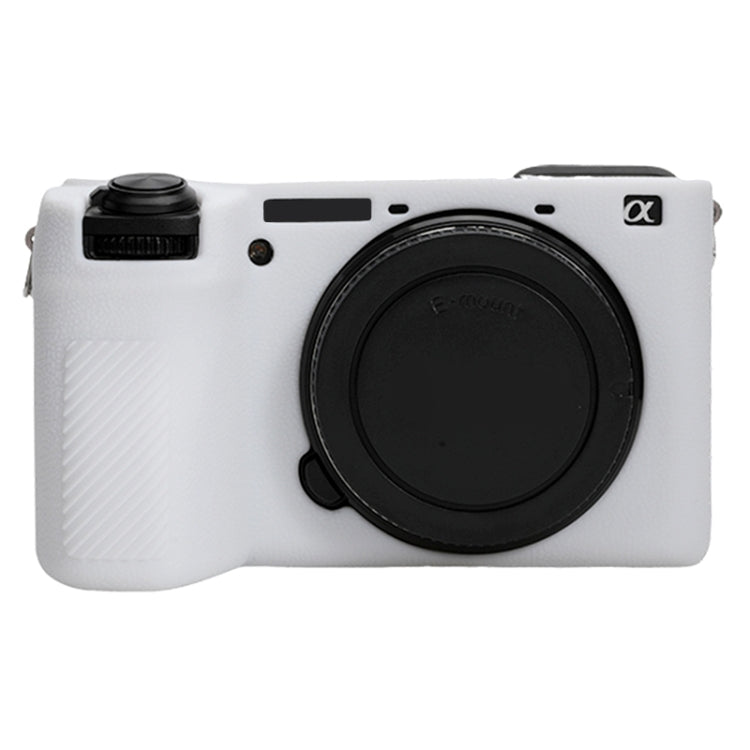 For Sony ILCE-6700 / A6700 Litchi Texture Soft Silicone Protective Case(White) - Protective Case by PMC TechLife | Online Shopping South Africa | PMC TechLife
