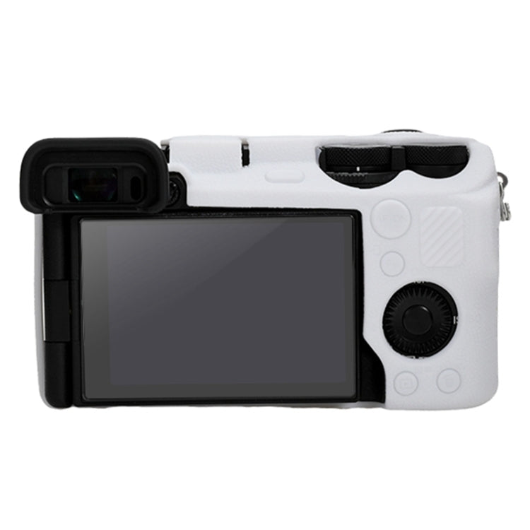 For Sony ILCE-6700 / A6700 Litchi Texture Soft Silicone Protective Case(White) - Protective Case by PMC TechLife | Online Shopping South Africa | PMC TechLife