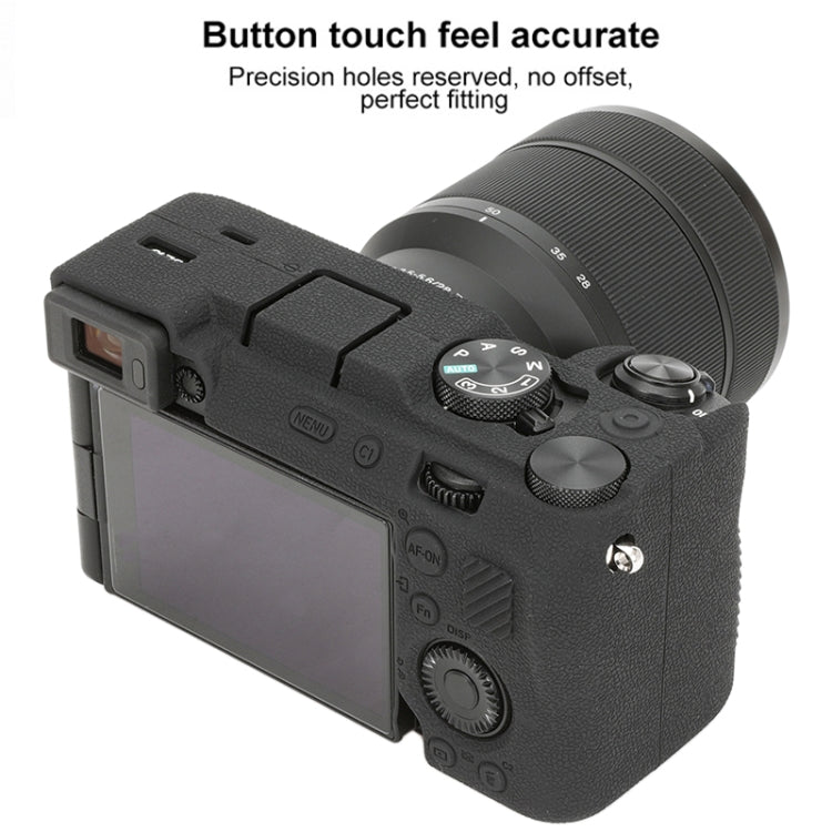 For Sony ILCE-7CM2 / A7C II / A7CR Litchi Texture Soft Silicone Protective Case(Black) - Protective Case by PMC TechLife | Online Shopping South Africa | PMC TechLife | Buy Now Pay Later Mobicred