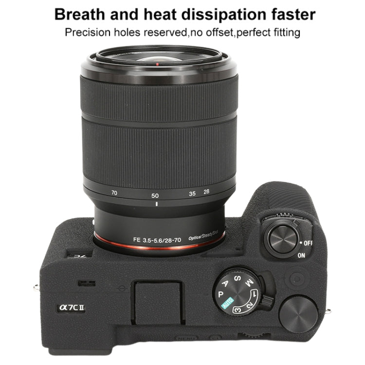 For Sony ILCE-7CM2 / A7C II / A7CR Litchi Texture Soft Silicone Protective Case(Black) - Protective Case by PMC TechLife | Online Shopping South Africa | PMC TechLife | Buy Now Pay Later Mobicred